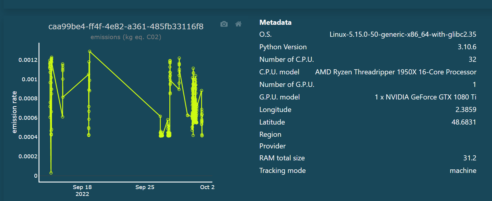 run time series and metadata